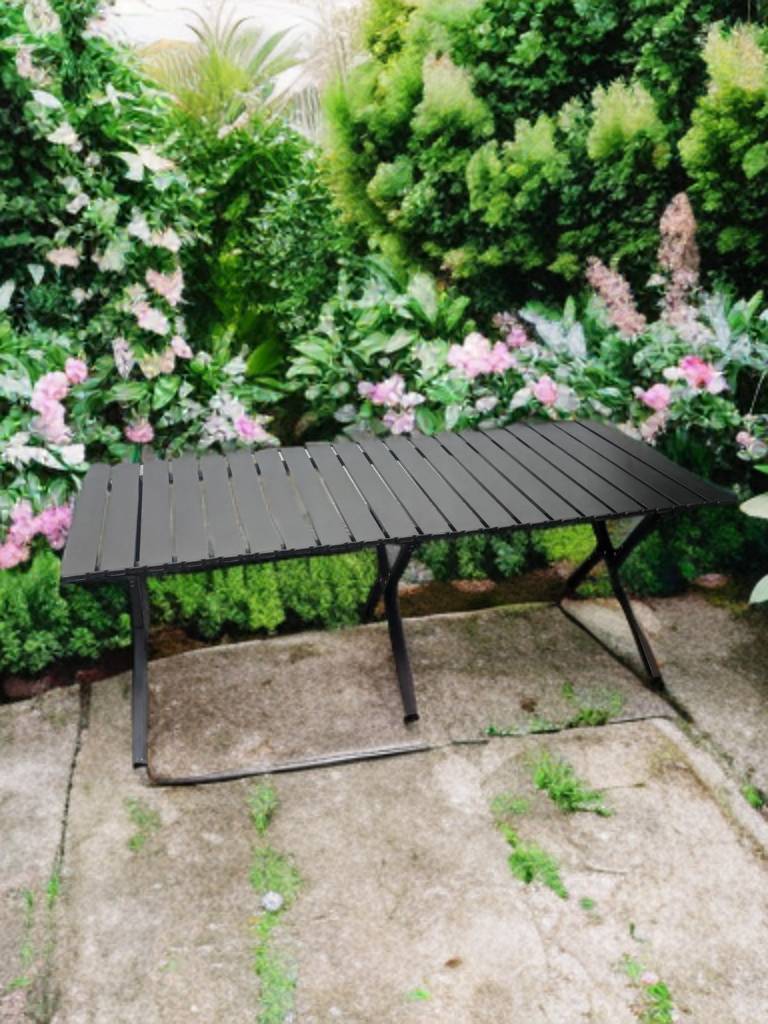 โต๊ะพับ 150X Eggroll Table (สีดำขาดำ)