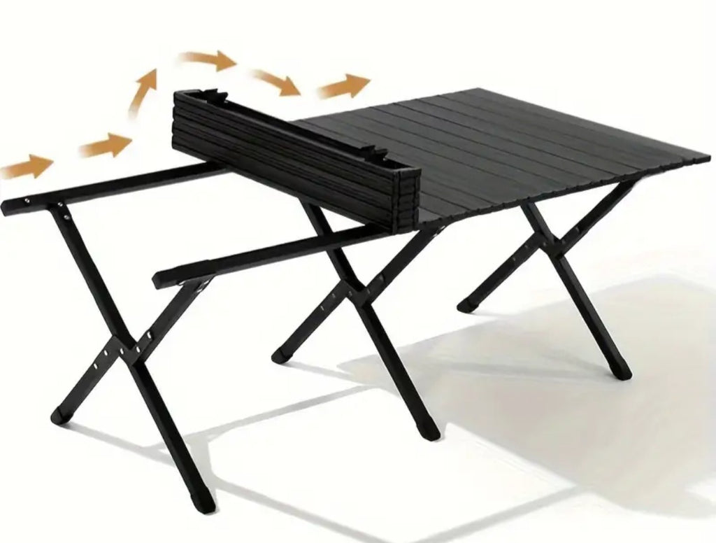โต๊ะพับ 150X Eggroll Table (สีดำขาดำ)