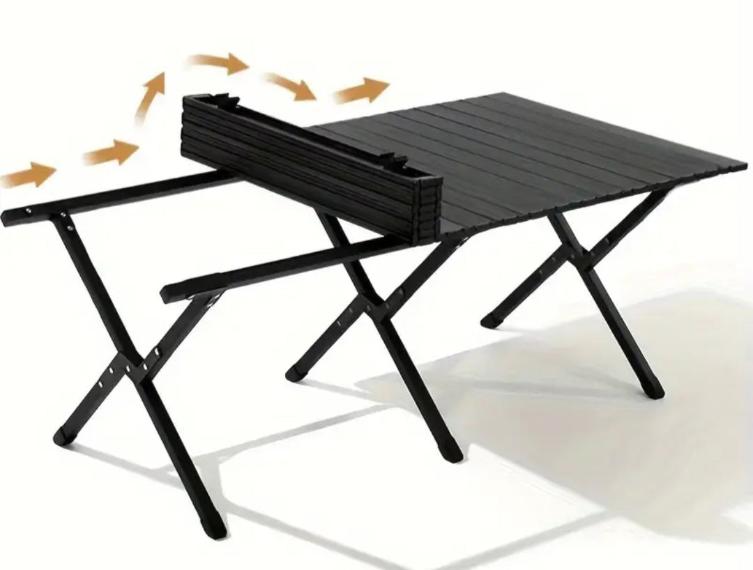 โต๊ะพับ 150X Eggroll Table (สีดำขาดำ)