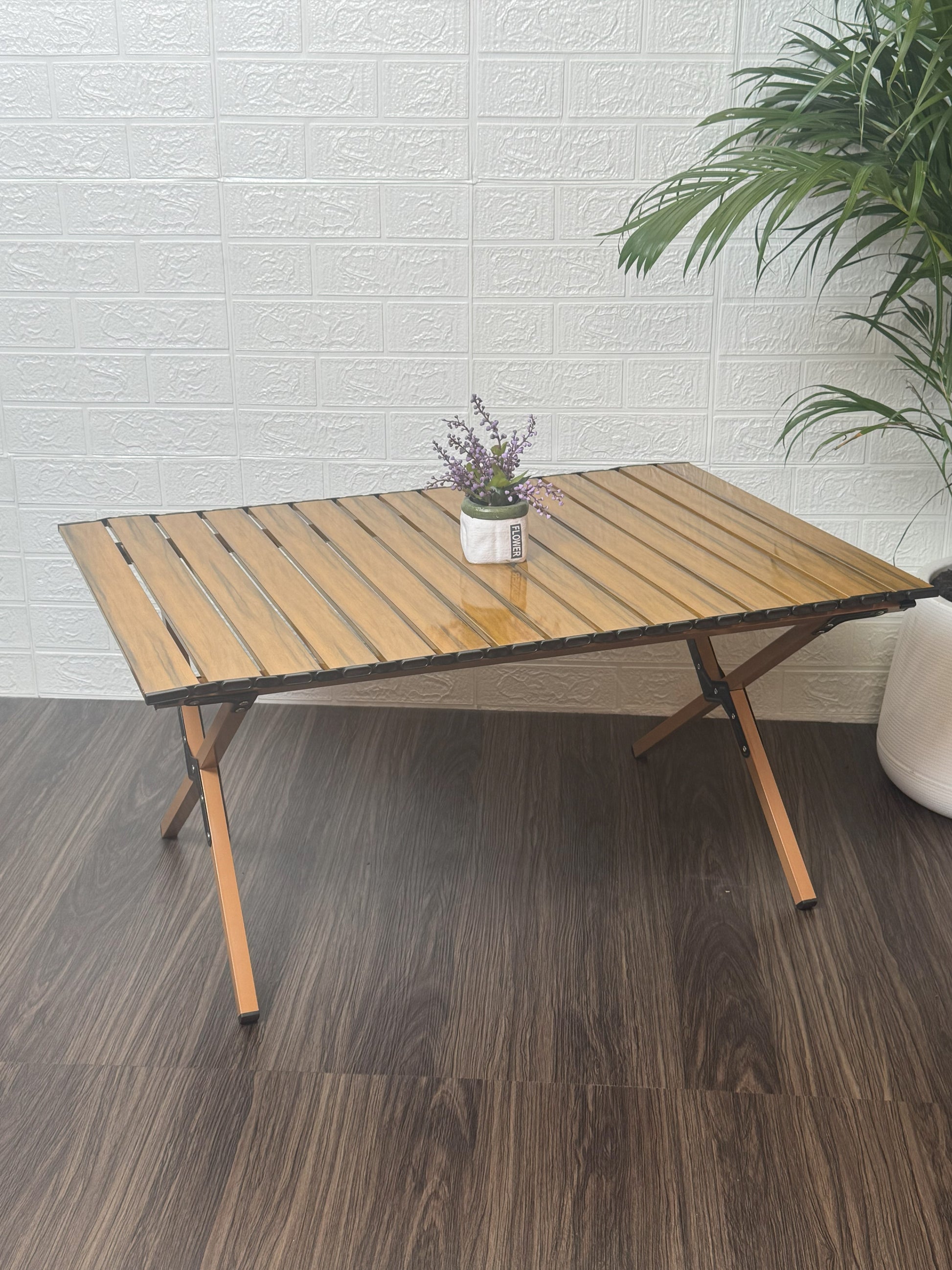 โต๊ะพับได้ 90X Eggroll Table (ลายไม้ขาดำ)
