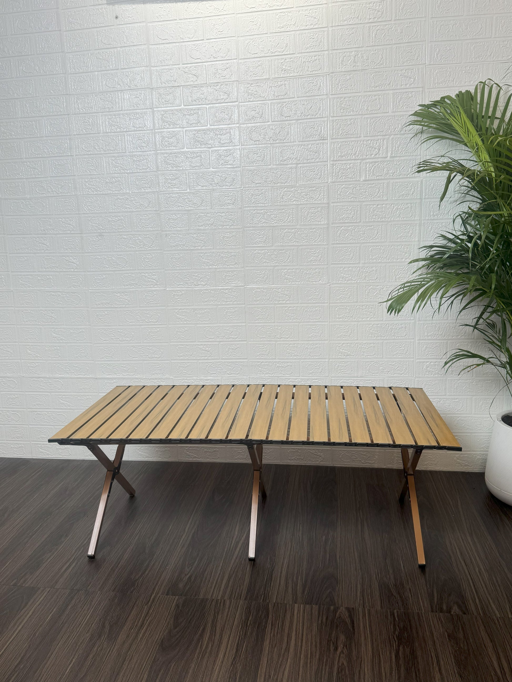 โต๊ะพับ 120X Eggroll Table  (ลายไม้)
