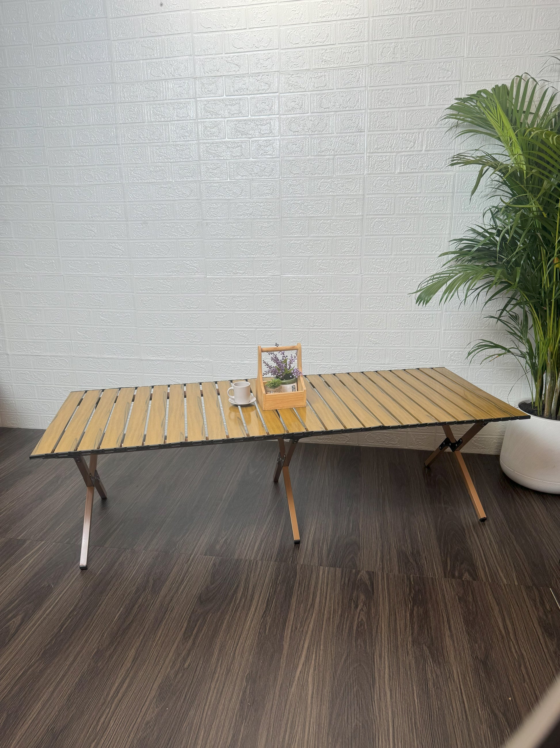 โต๊ะพับ 150X Eggroll Table (ลายไม้)